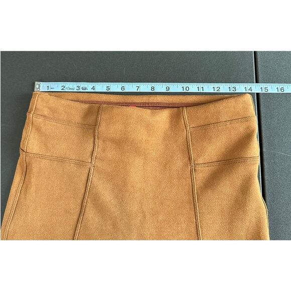 Spanx Brown Casual Pull On Stretch Slimming Faux Suede Leggings Size Medium - Picture 12 of 15